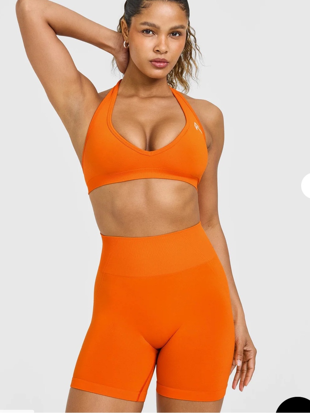 NEW! Oner Active Flame Orange Effortless Seamless Halter Neck Sports Bra Small